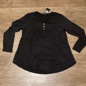 Women’s black tunic comfort loosefitting cotton size XL